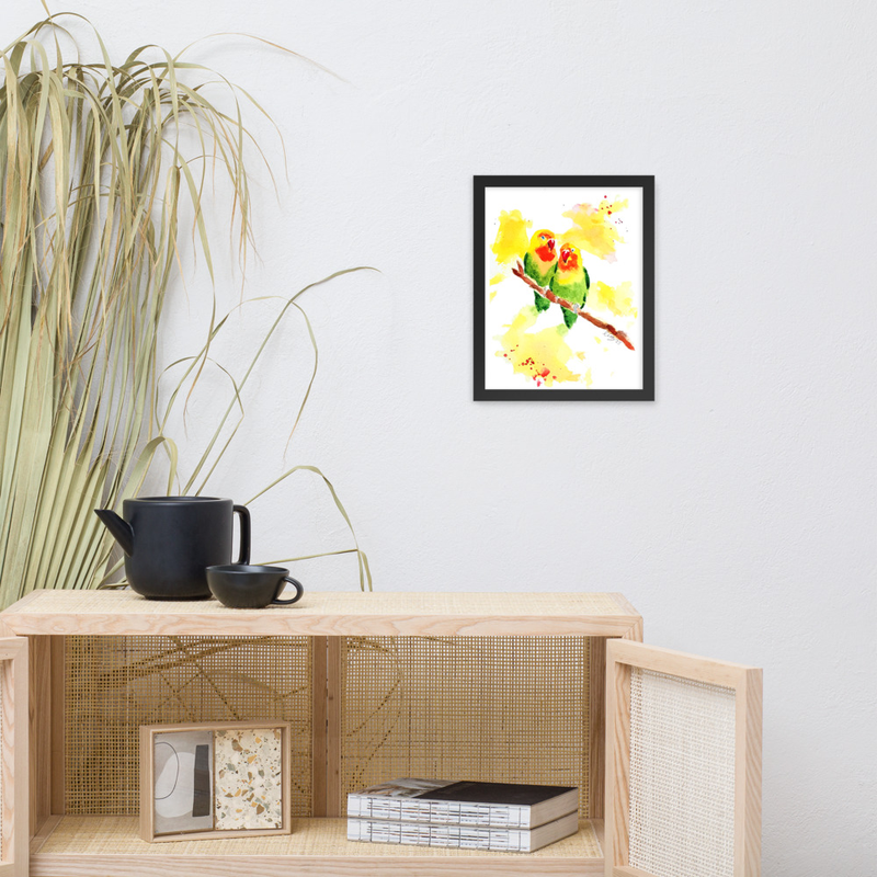 Lovebirds Framed photo paper poster