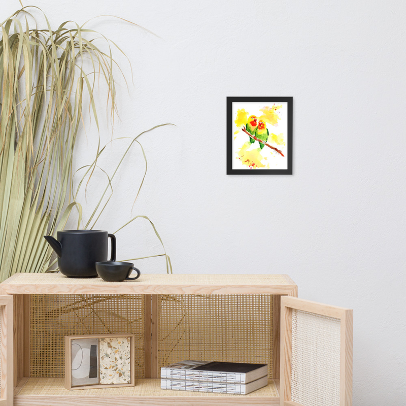 Lovebirds Framed photo paper poster