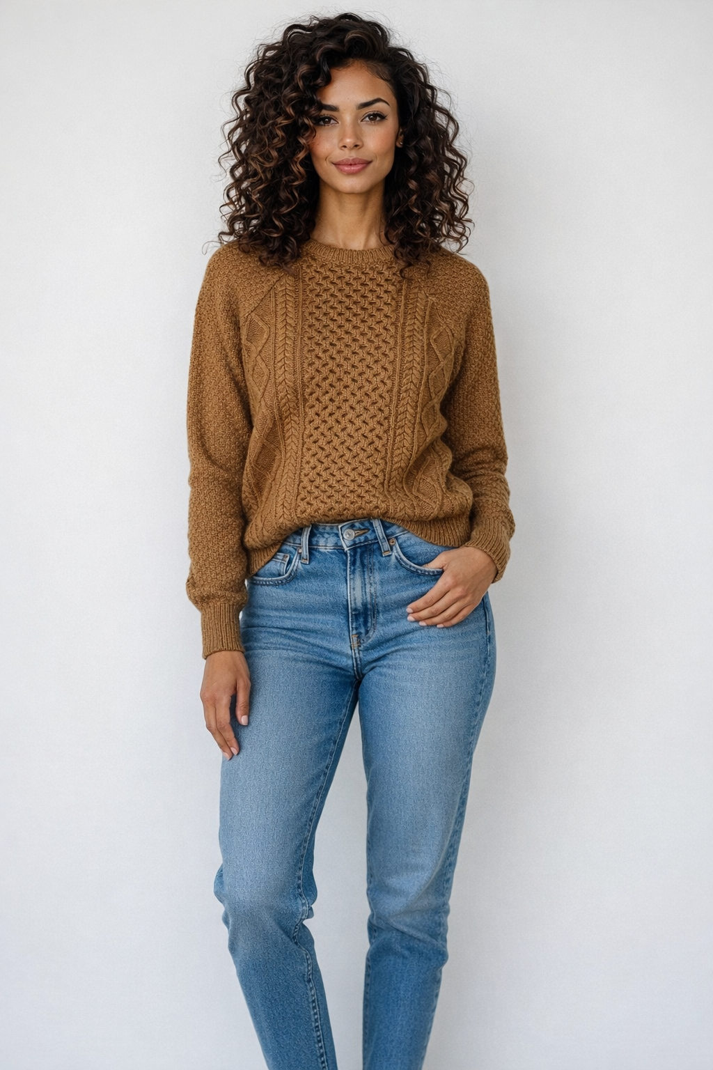 Suéter tejido marrón