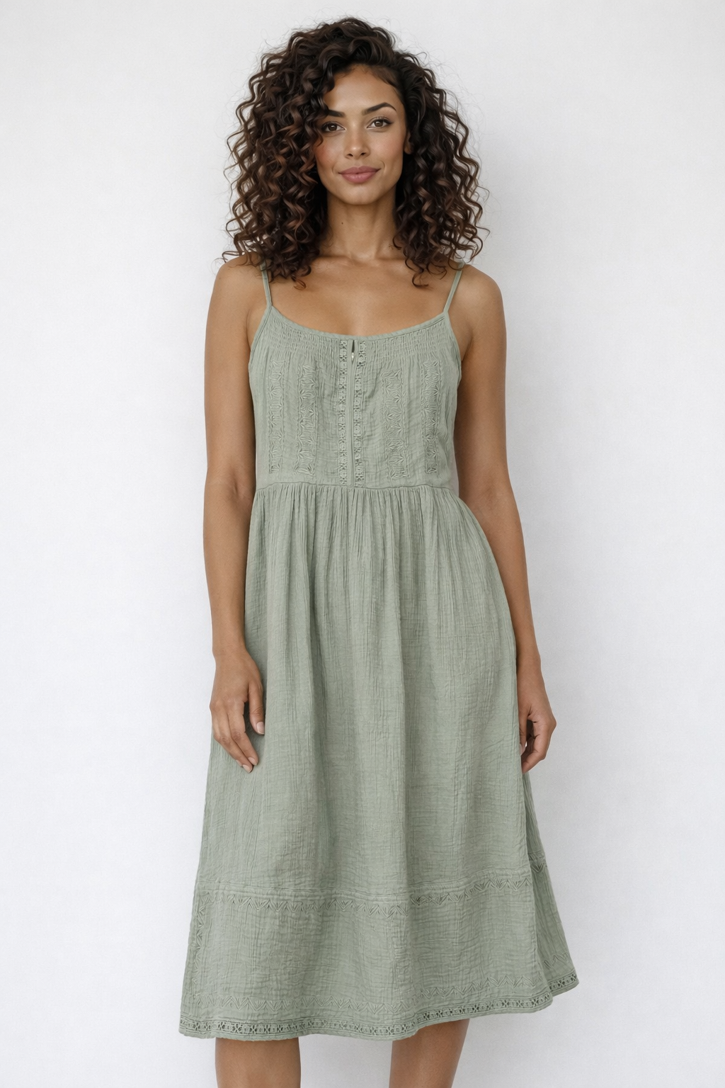 Vestido midi verde
