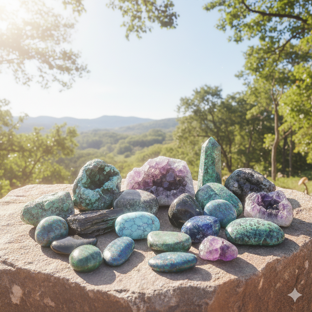 Colección de piedras y cristales naturales para realizar tu joyeria artesanal