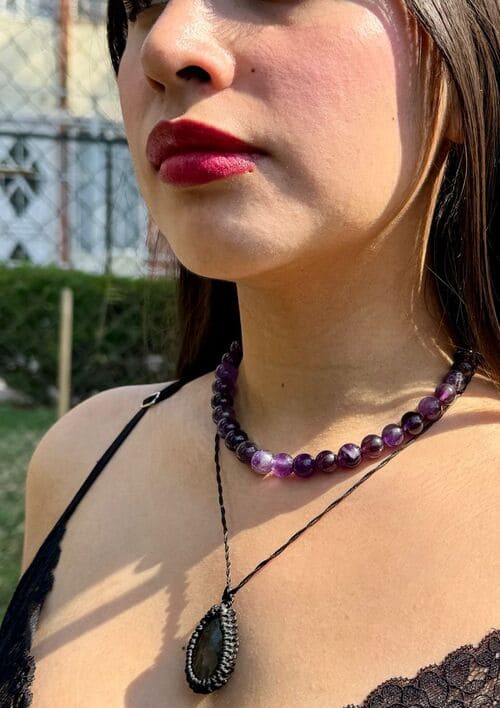 Collar ajustable de amatistas 