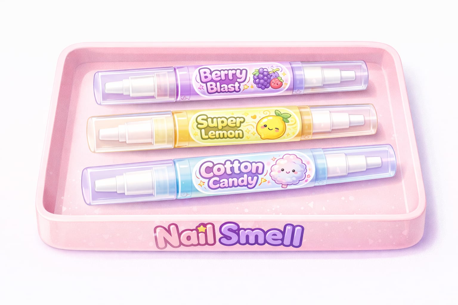 Nail Smell: Senscory-Friendly Scent Pens for Kids - 3 Pack Plus Bonus Nail Stickers