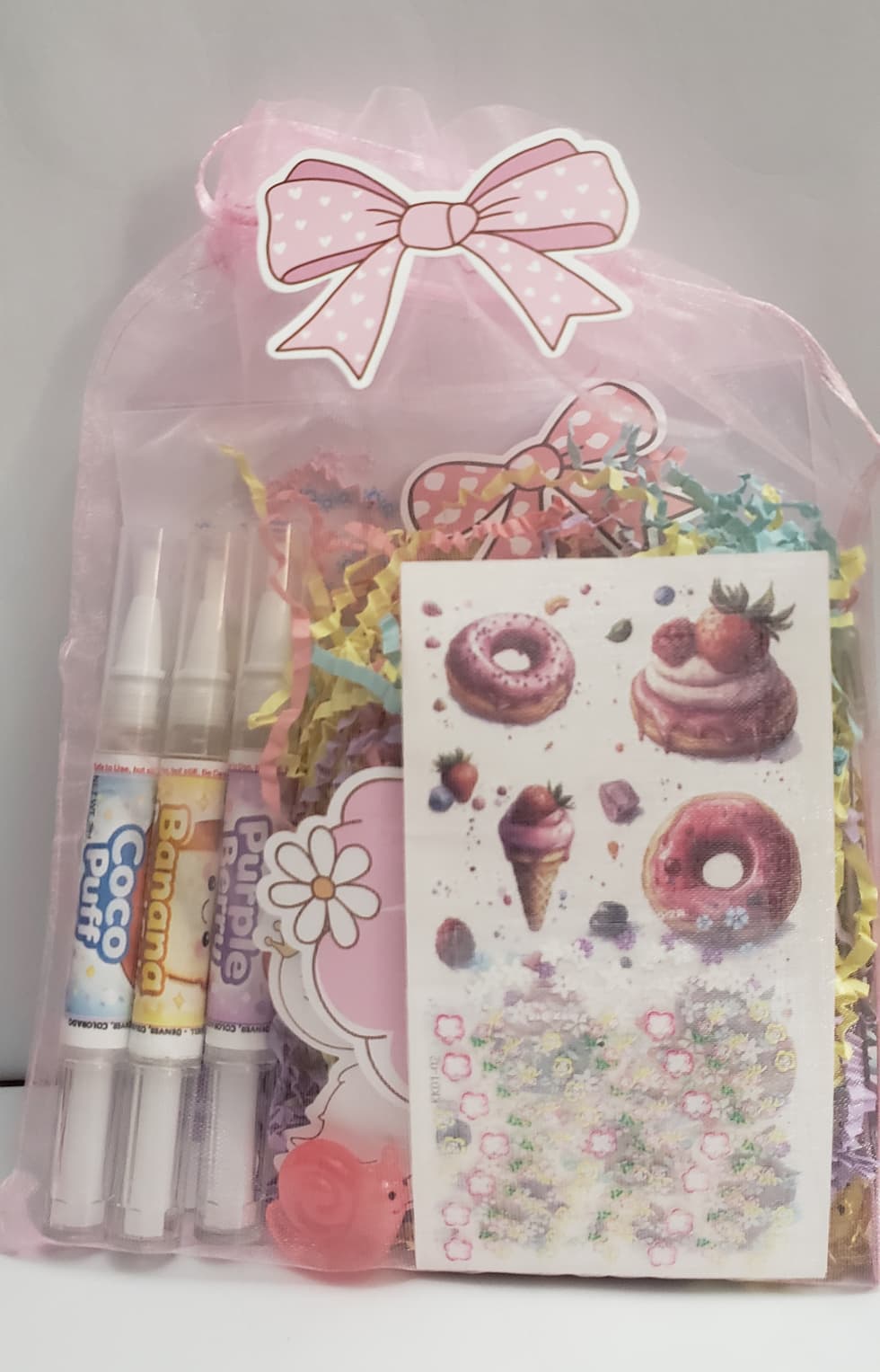 Nail Smell Gift Kit::: 3 Scent Pens · Nail Stickers · Tattoos · Cute Tweezers · Mystery Glow Figurine & More... Perfect Gift