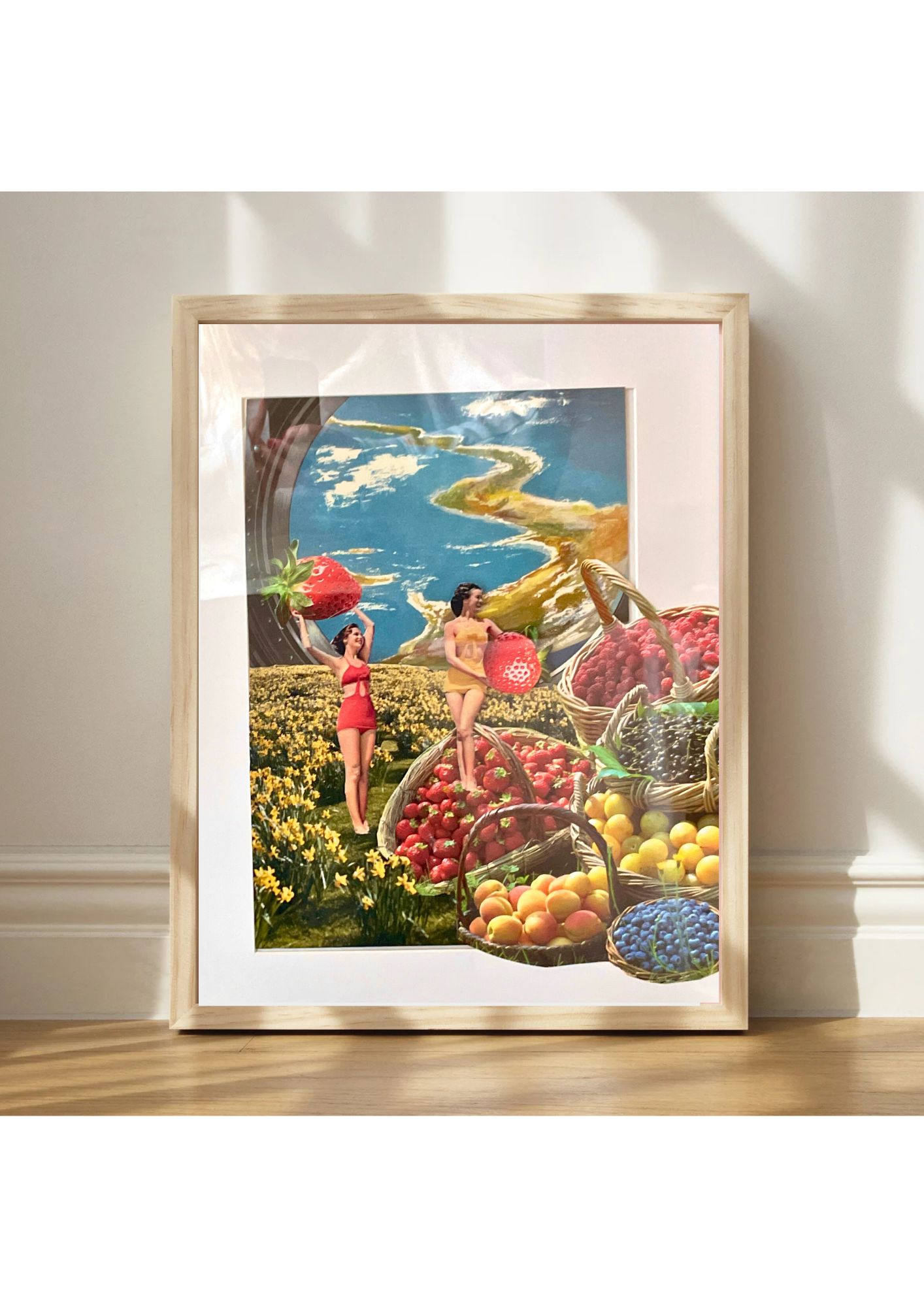 Vintage Fruit Collage Art Print