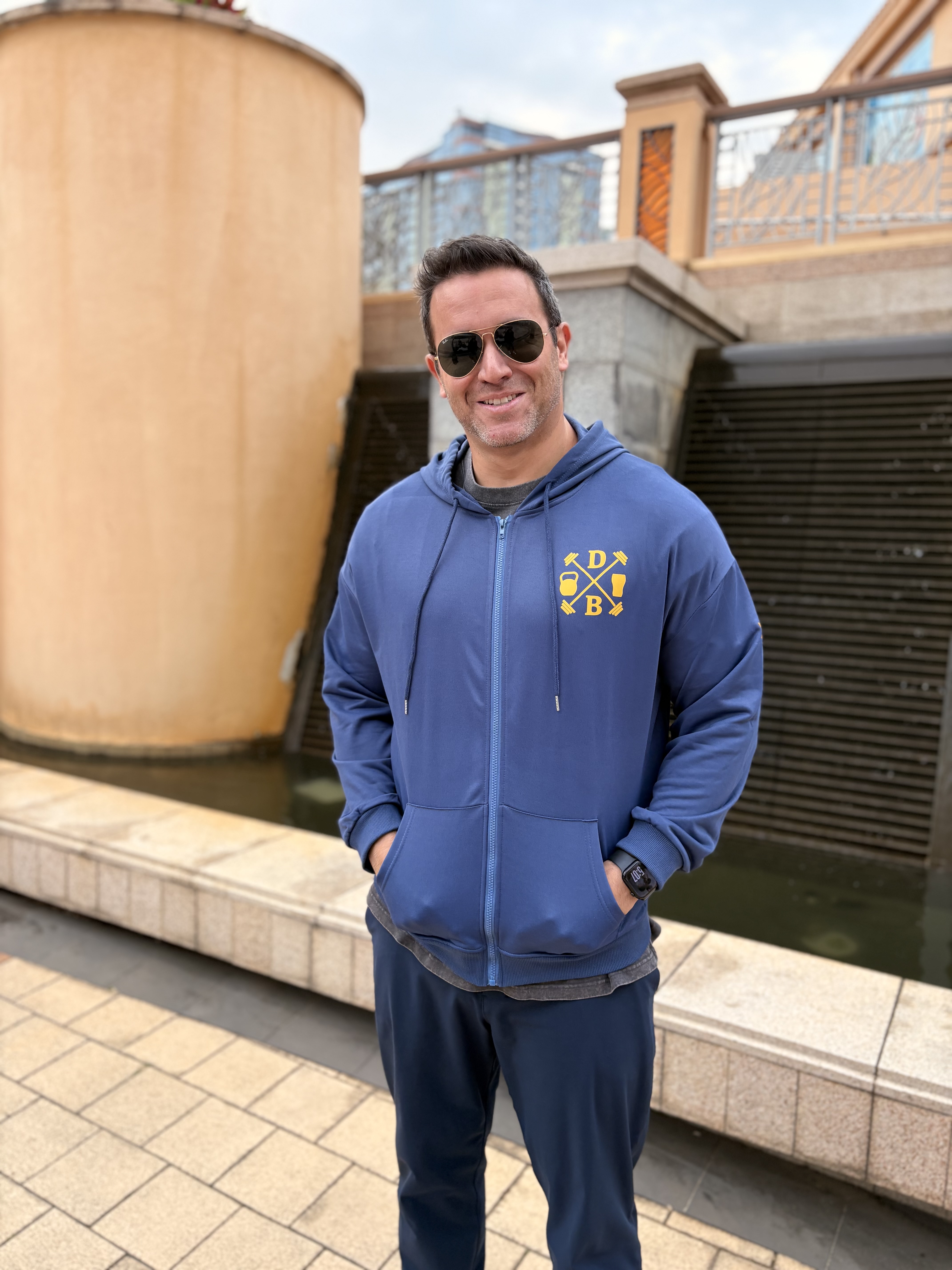 Navy Blue Zip-Up Hoodie