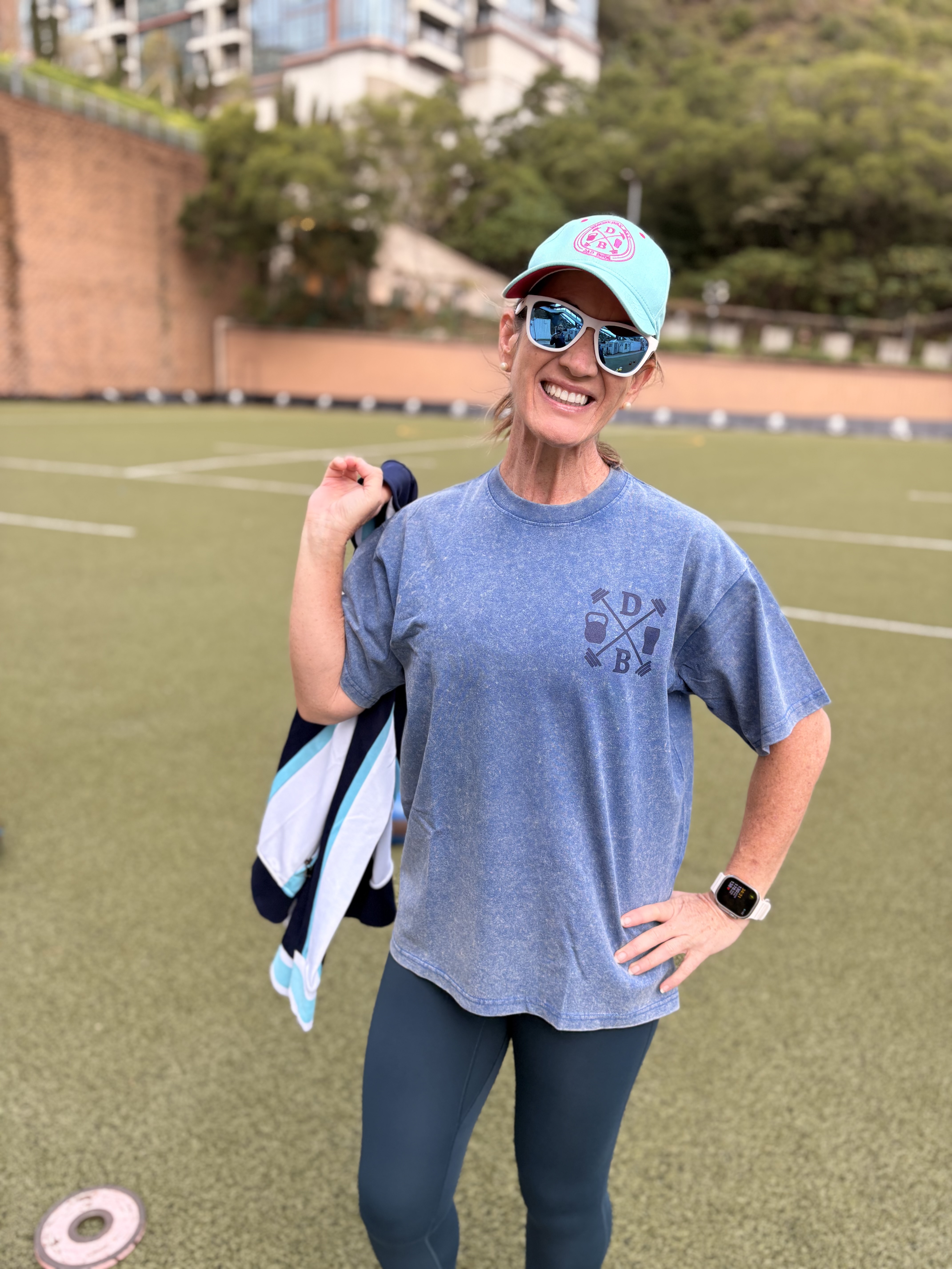 Denim Washed Oversized Sports Tee