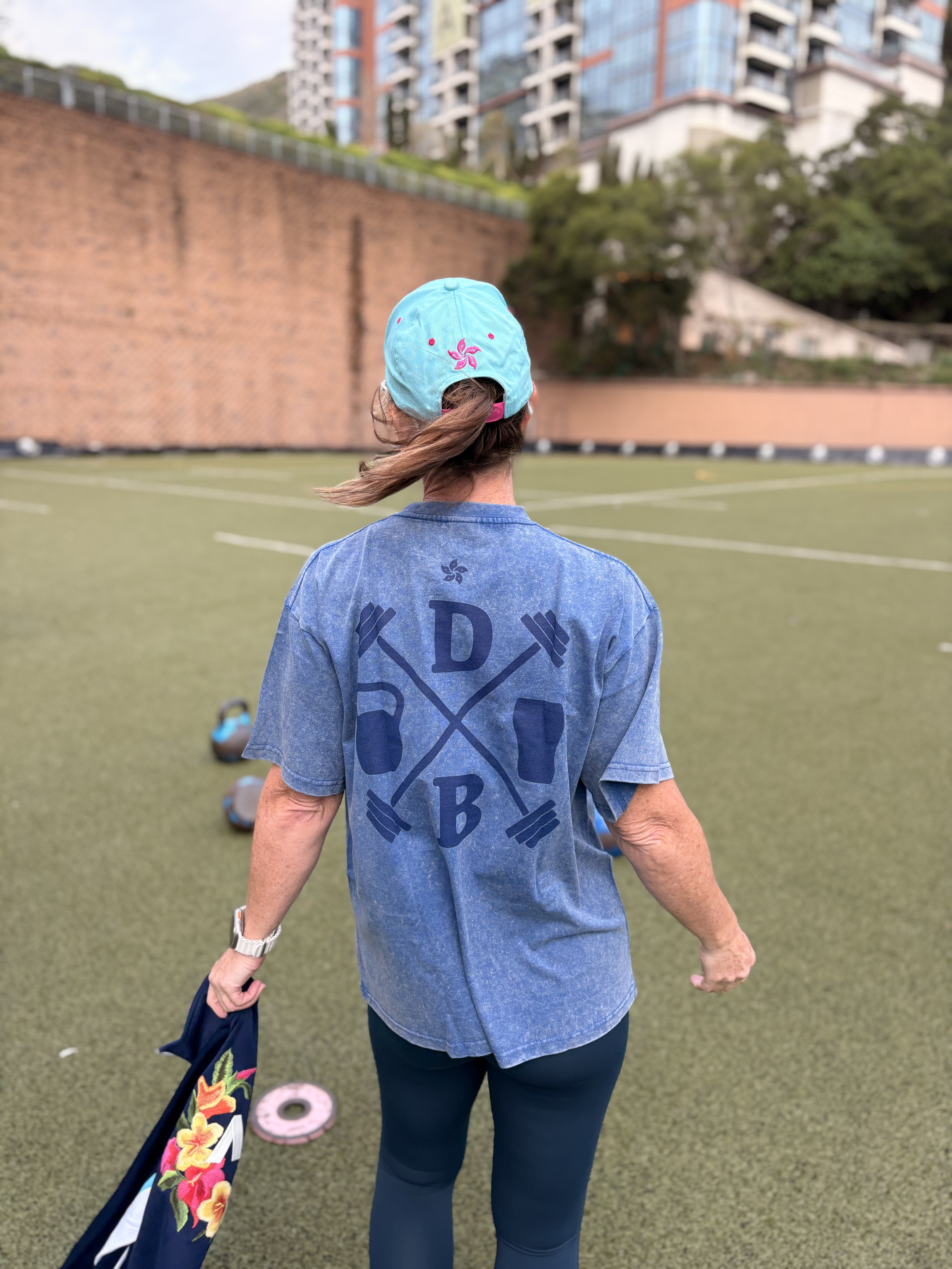 Denim Washed Oversized Sports Tee