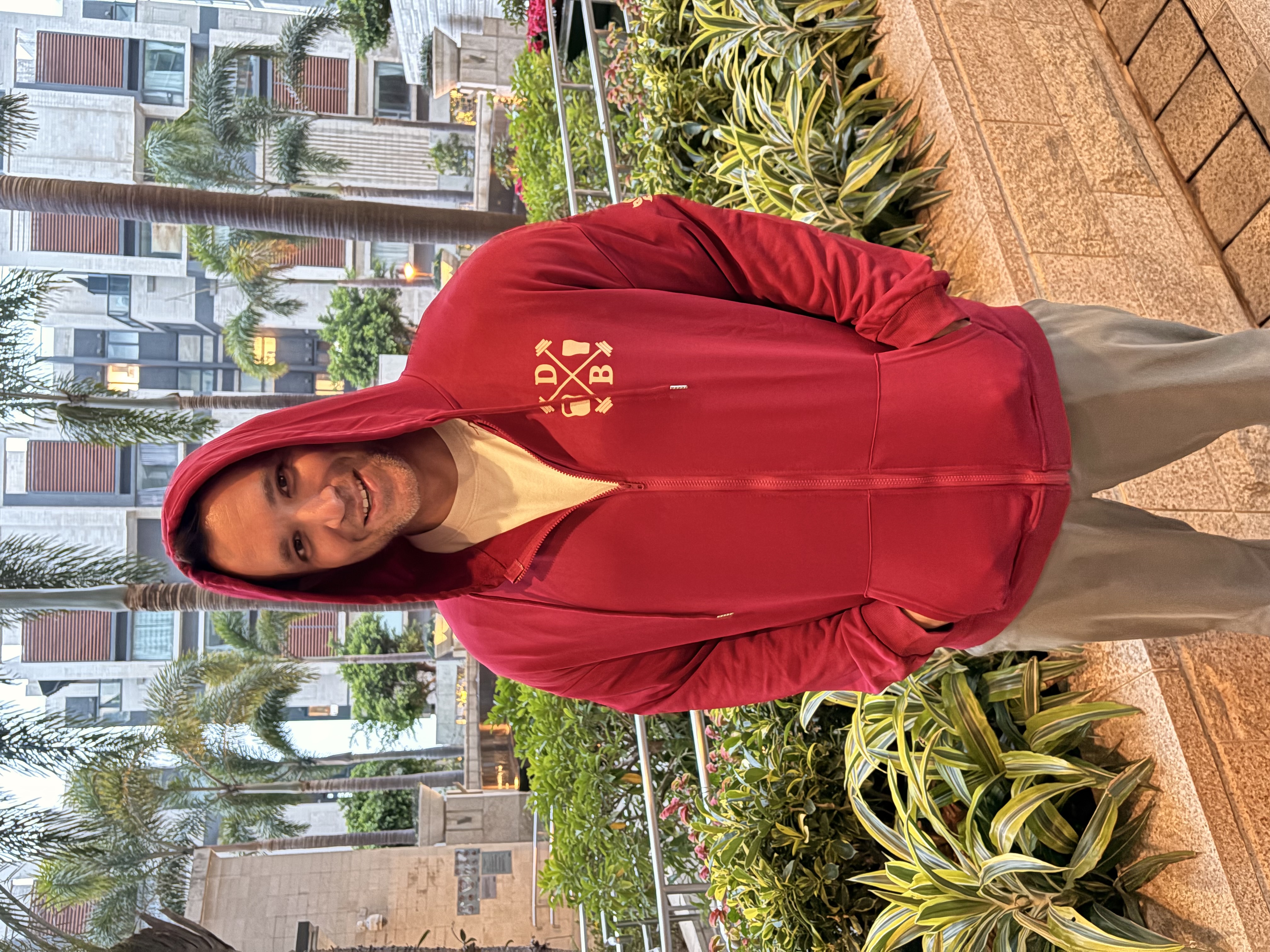 Deep Red Zip-Up Hoodie