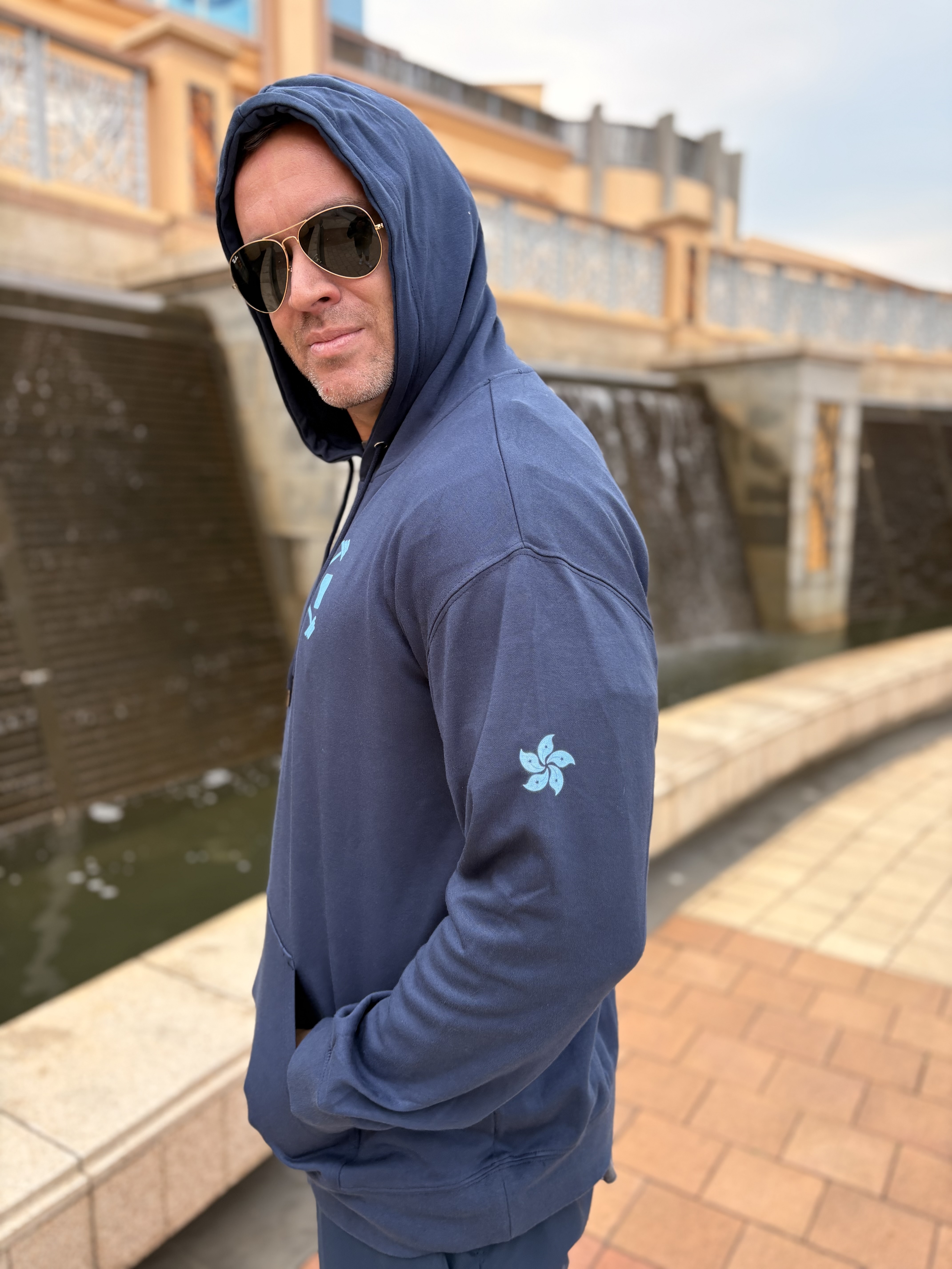 Navy Blue Casual Hoodie