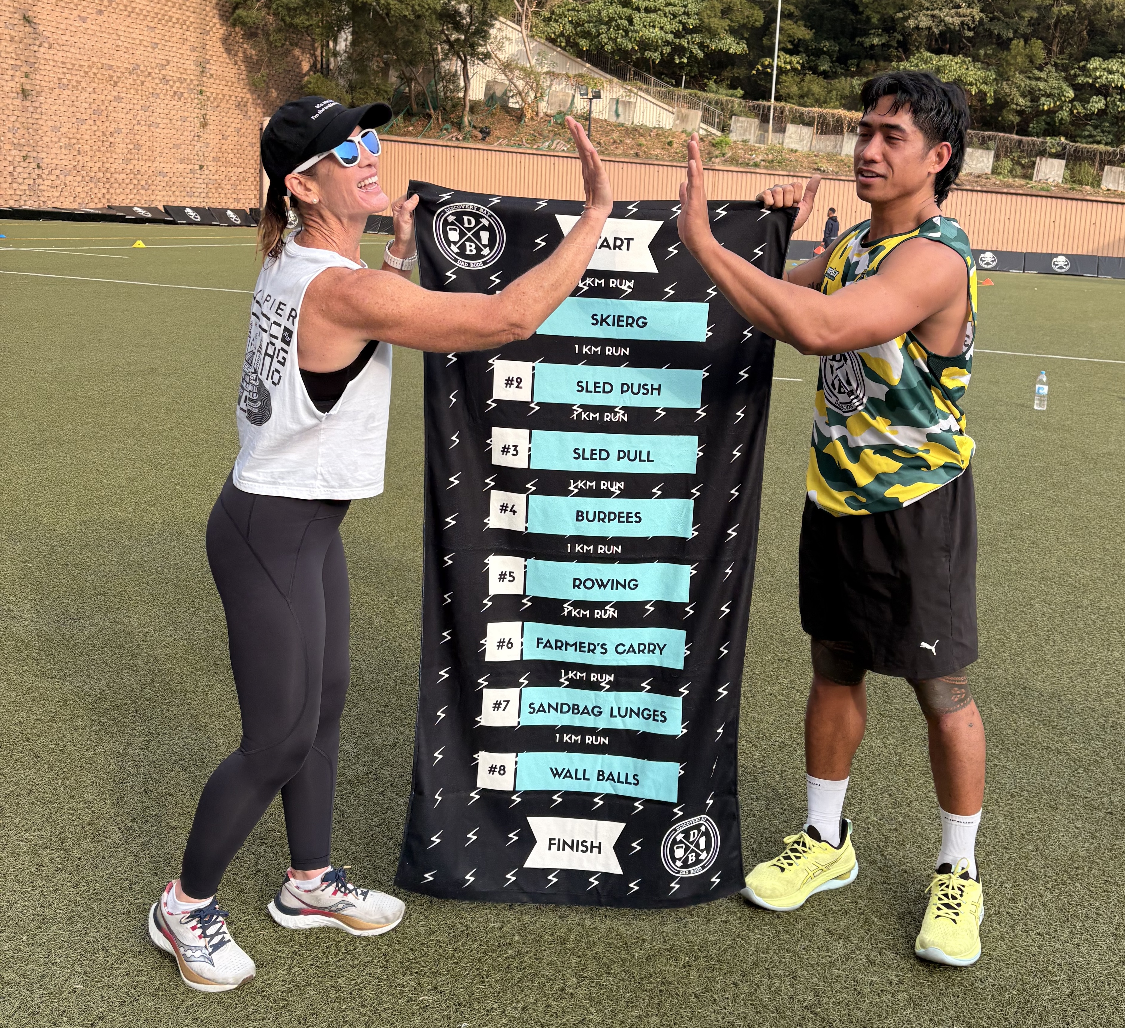 Fitness Workout Challenge Towel - HYROX Stations 