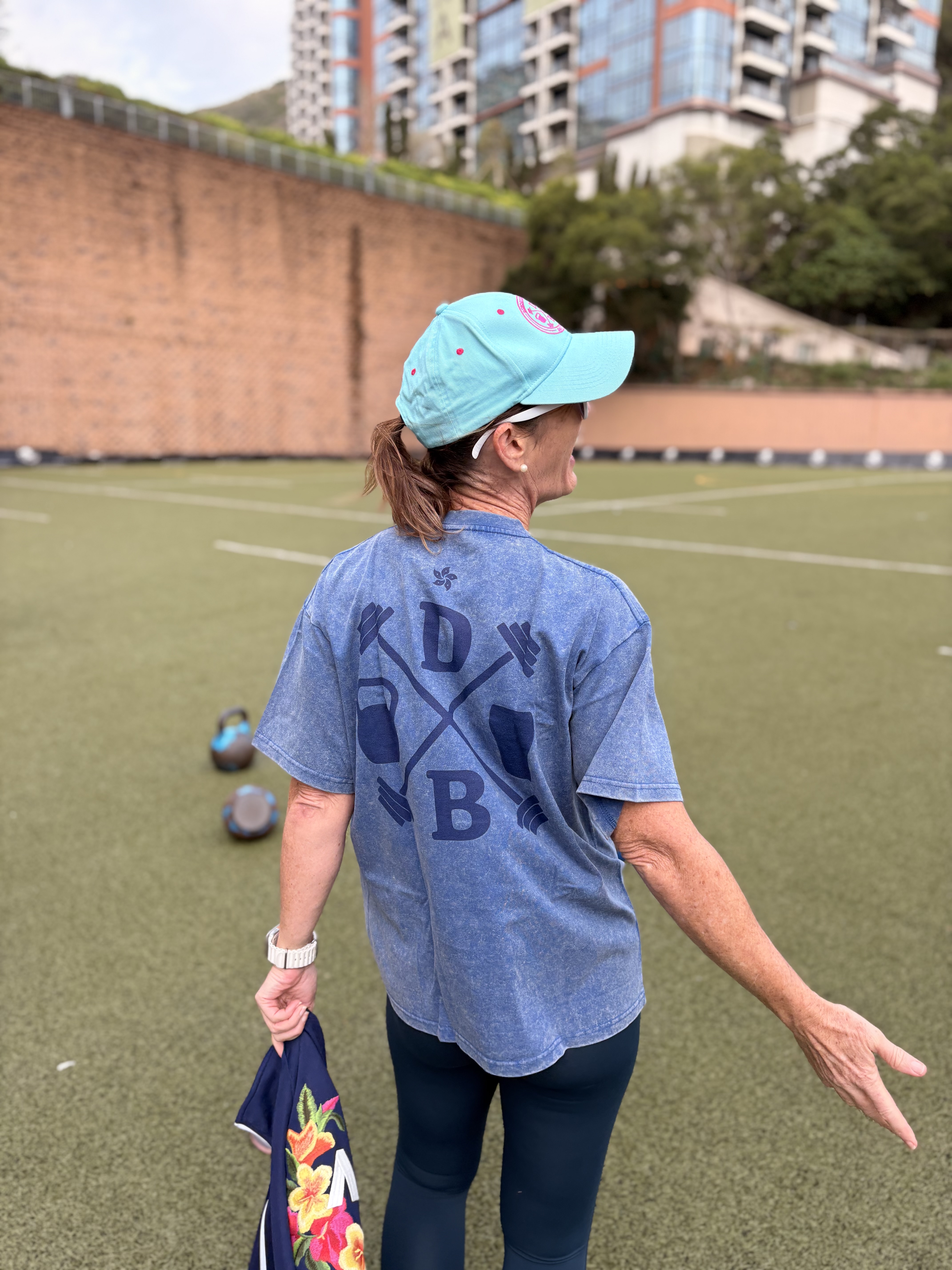 Denim Washed Oversized Sports Tee