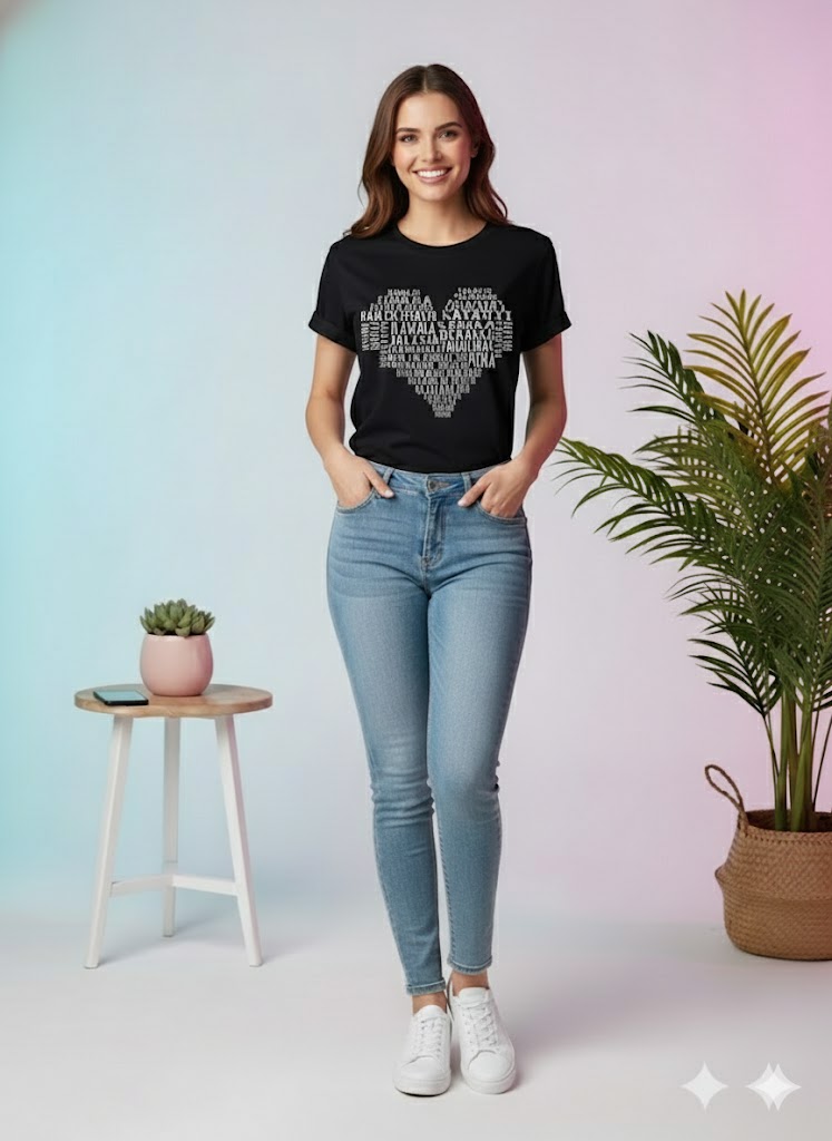 Playera corazón texturizado