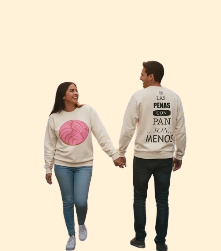 Sudadera con diseño de concha de fresa y frase atrás