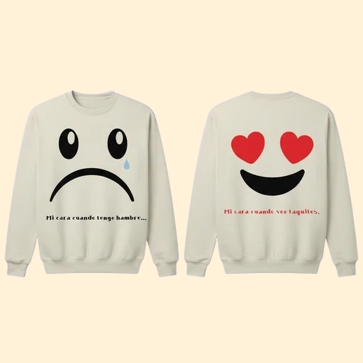 Sudadera con diseño de emojis.