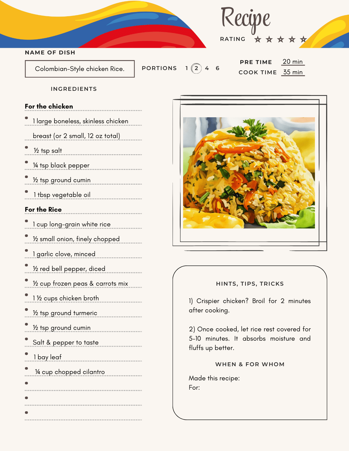 Editable Recipe Journal Template: 15 Recipes + Blank Pages 