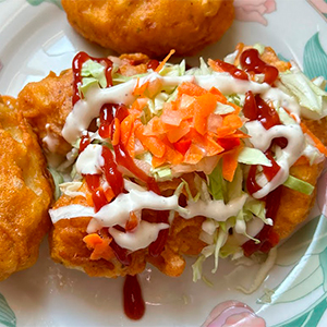 Papa Rellena de queso/Potato stuffed with cheese