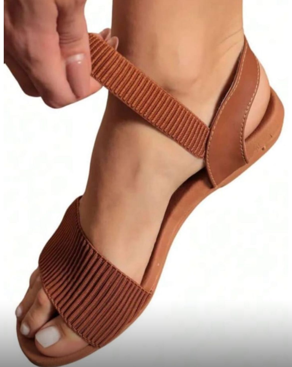Sandália Feminina Rasteira Marrom