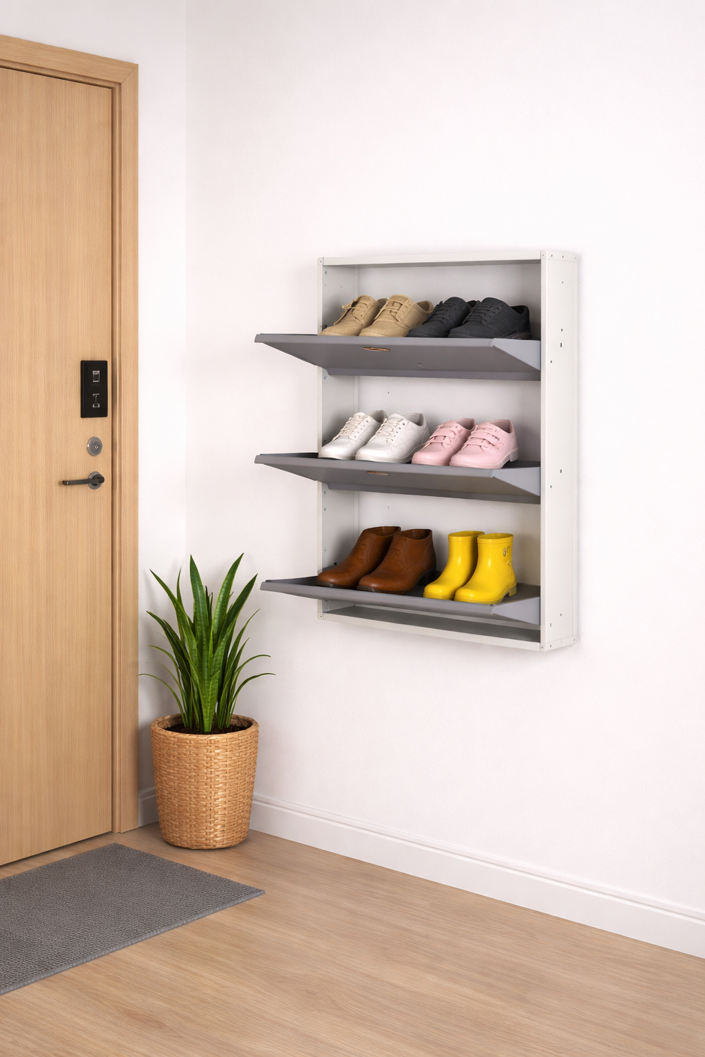 JUMBO 3-Door Steel Shoe Rack
