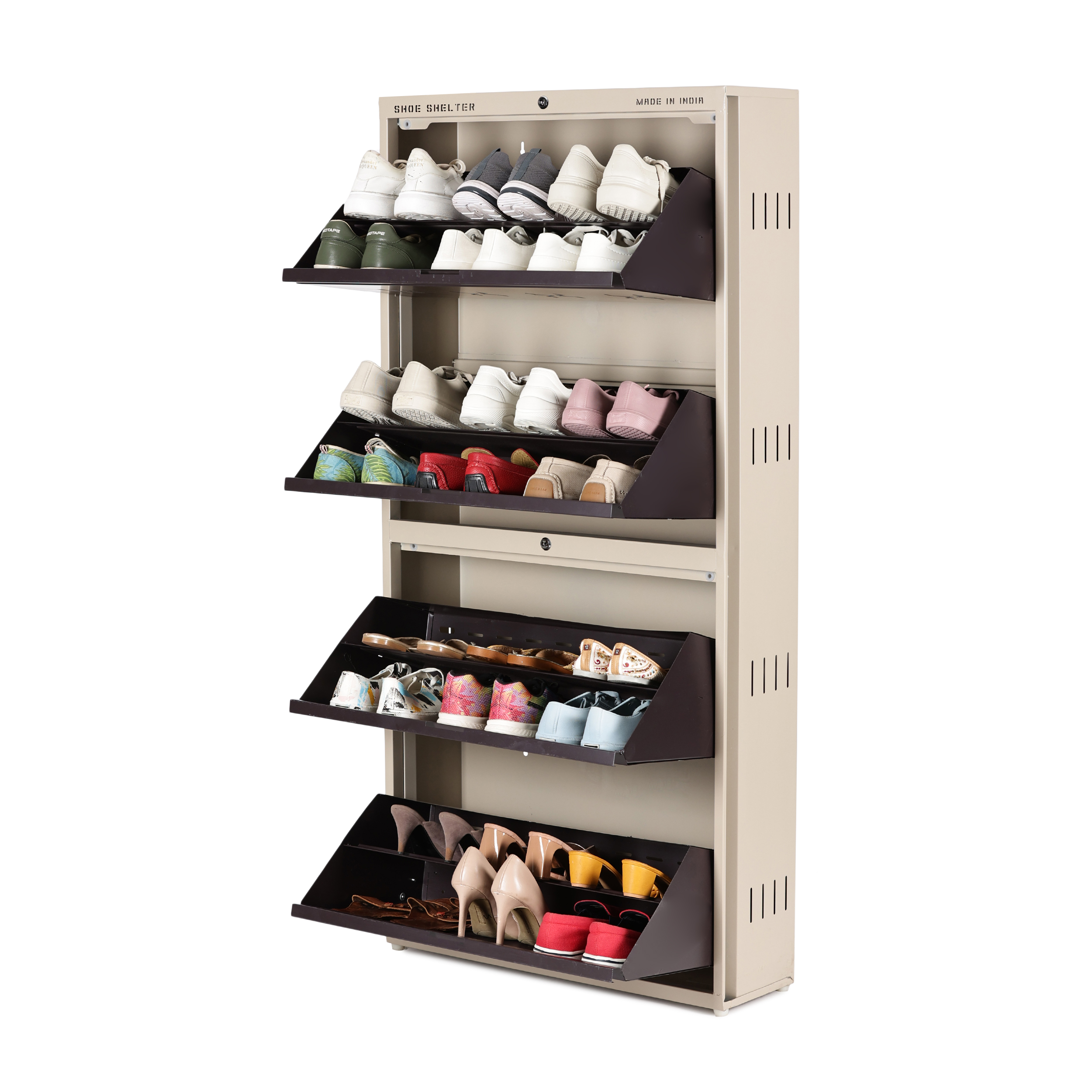 4-Tier Double Deck Shoe Rack