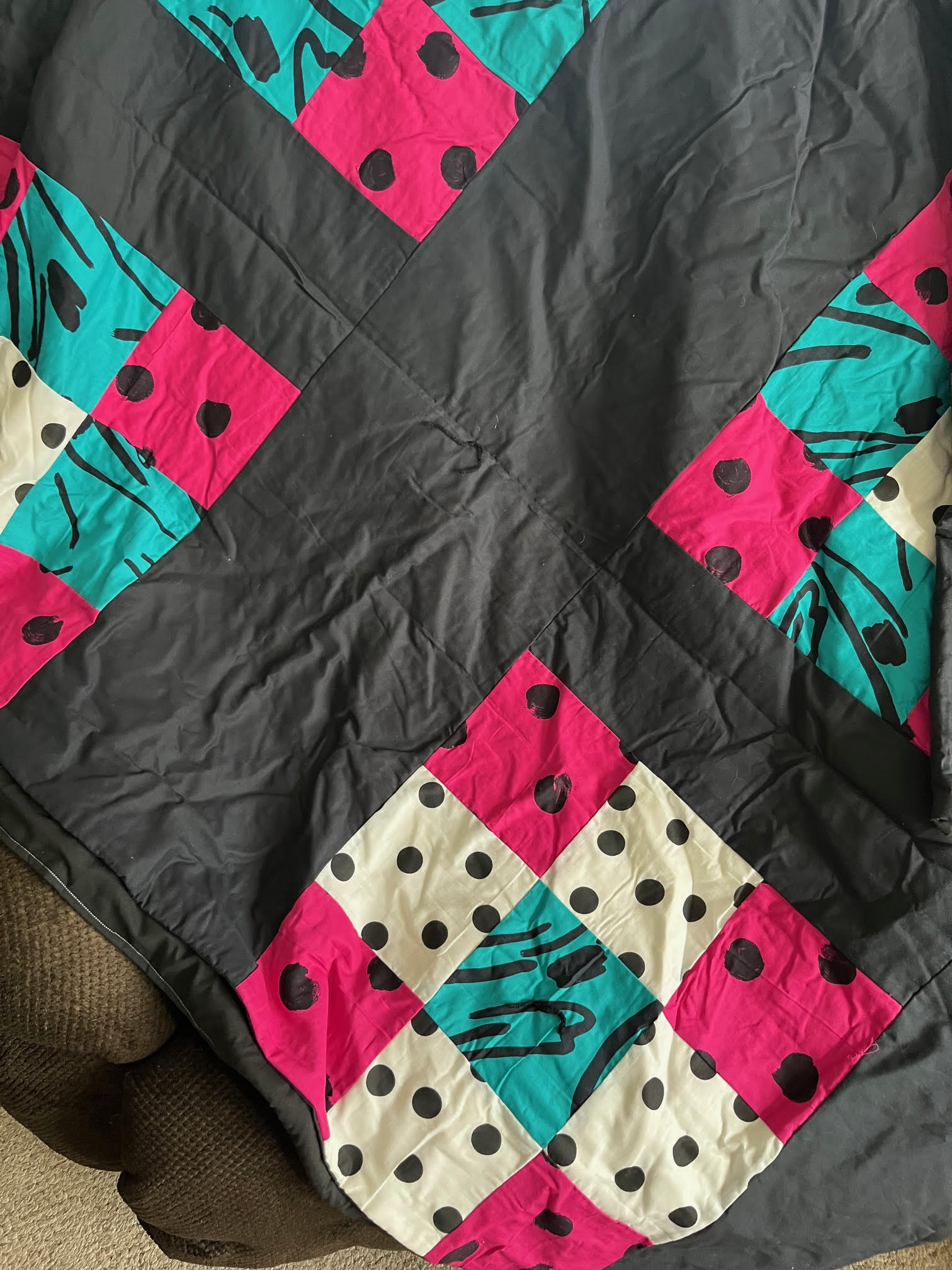 Retro Patchwork Twin Quilt