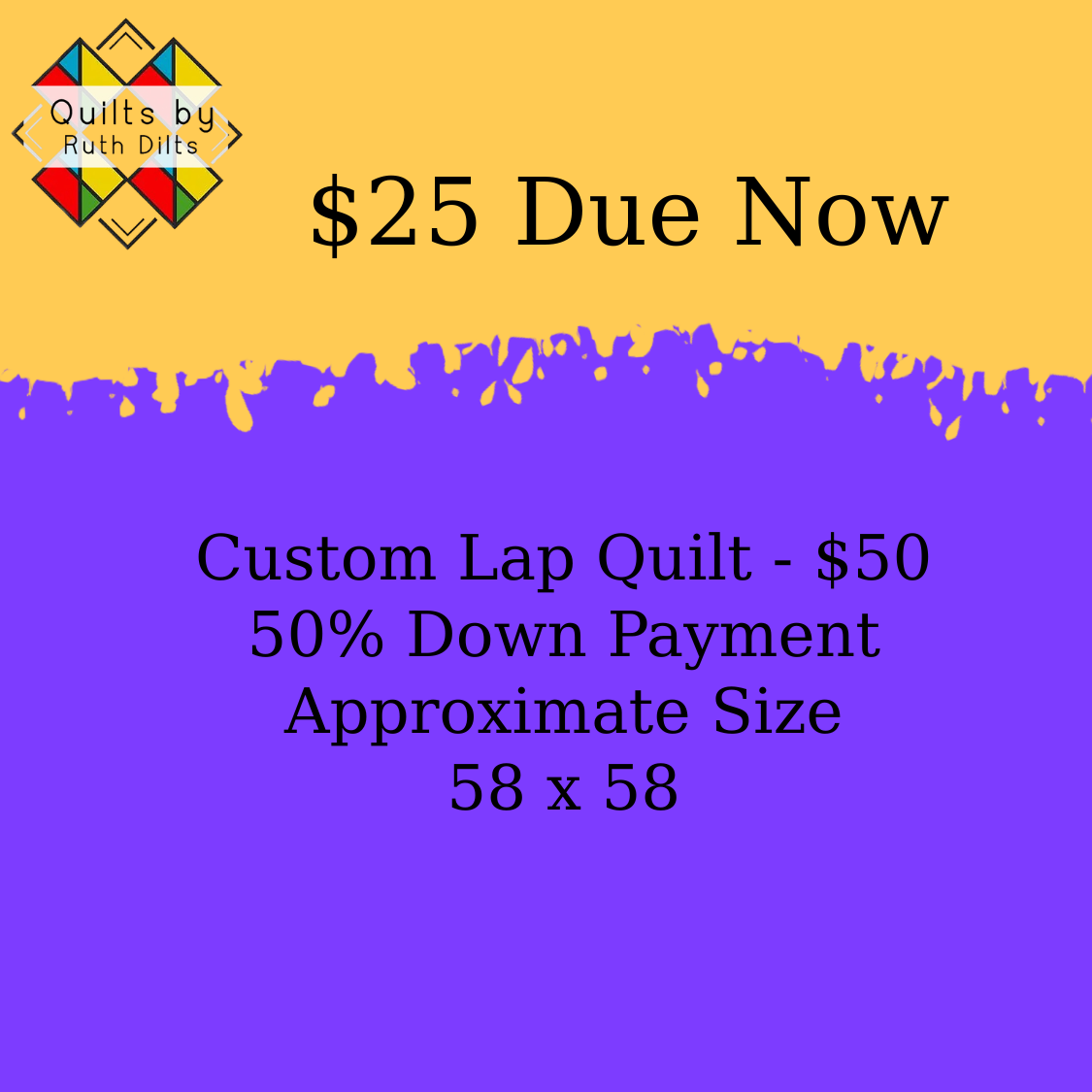 Custom Lap Quilt Down Payment