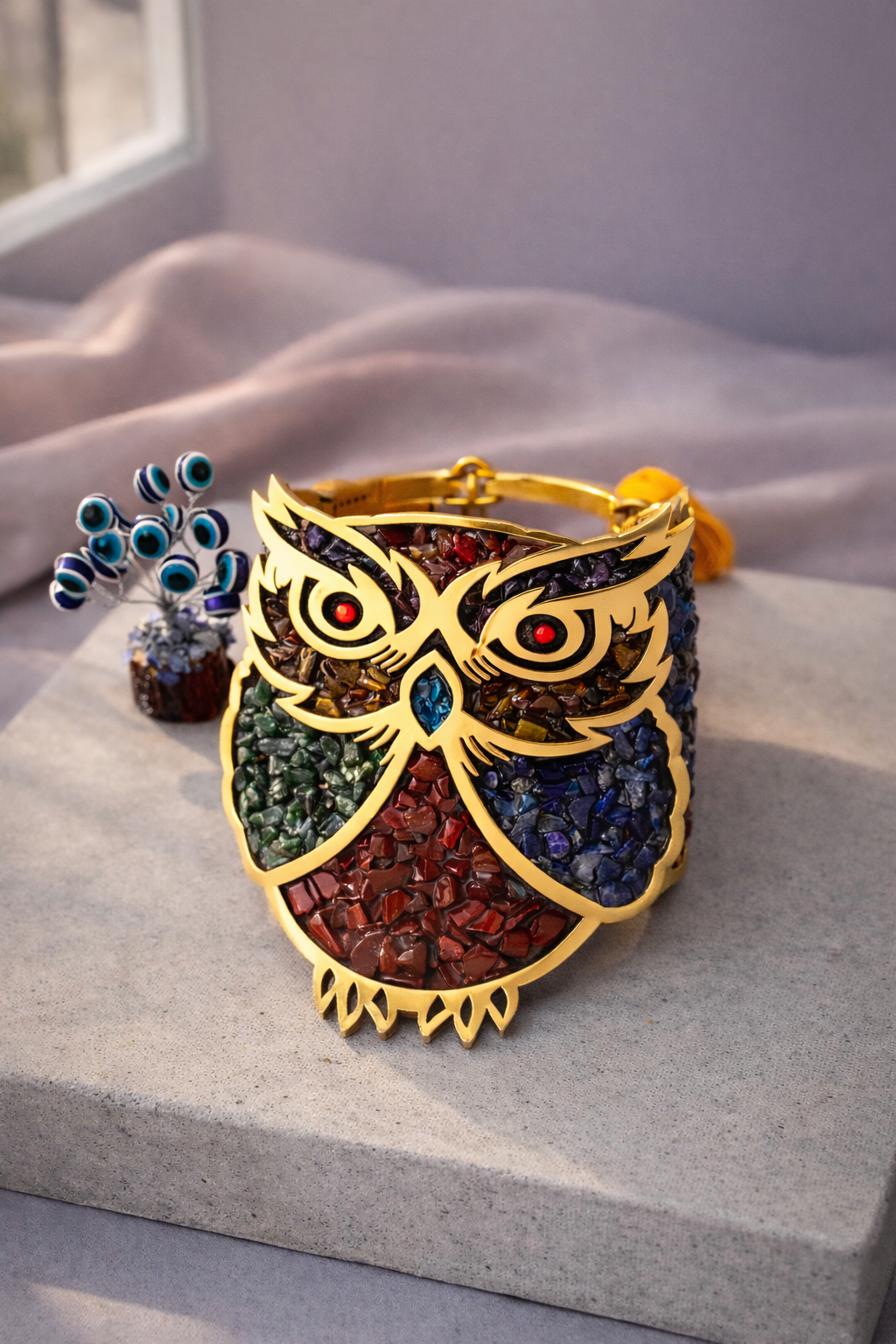 7 Chakra Wisdom Owl (Free Evil Eye Plant)