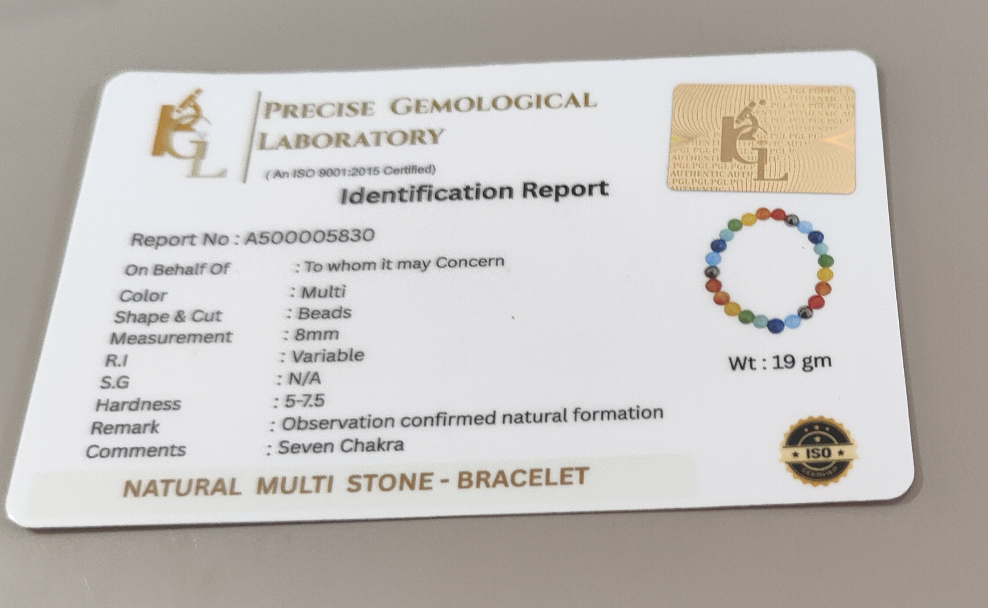 7 Chakra Balance Bracelet | Certificate of Authenticity of Bracelet also included |