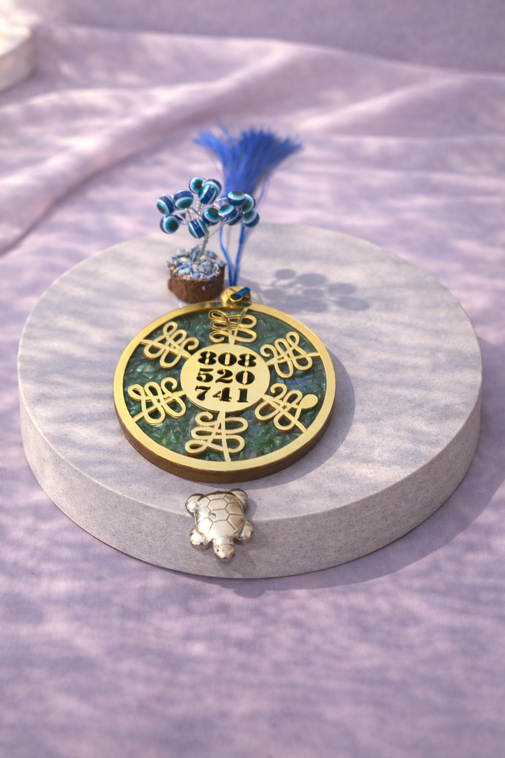 Zibu Wealth Plate (Free Evil Eye Plant + Pyrite Tortoise)