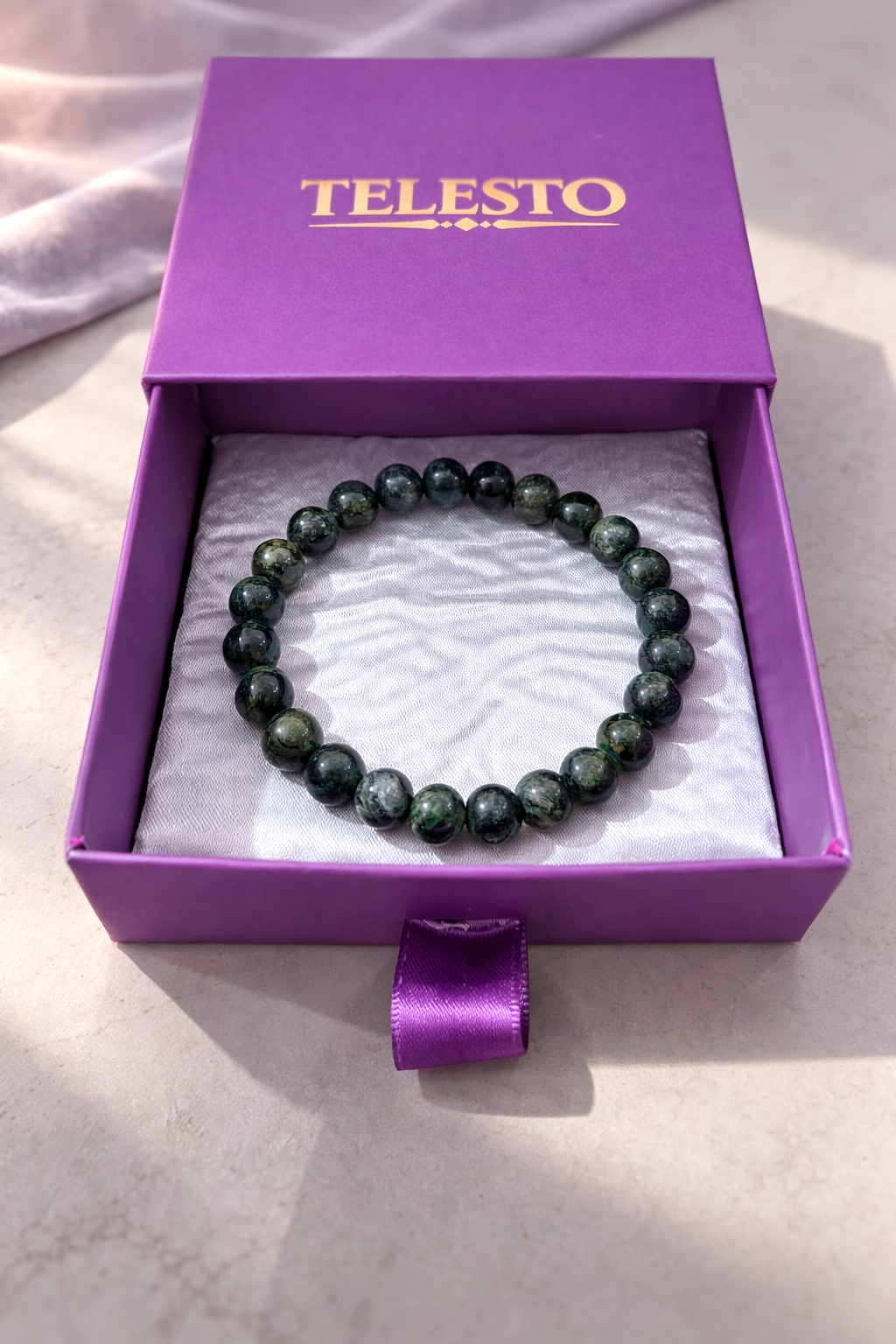Kambaba Jasper Calm Bracelet | Certificate of Authenticity of Bracelet also included |