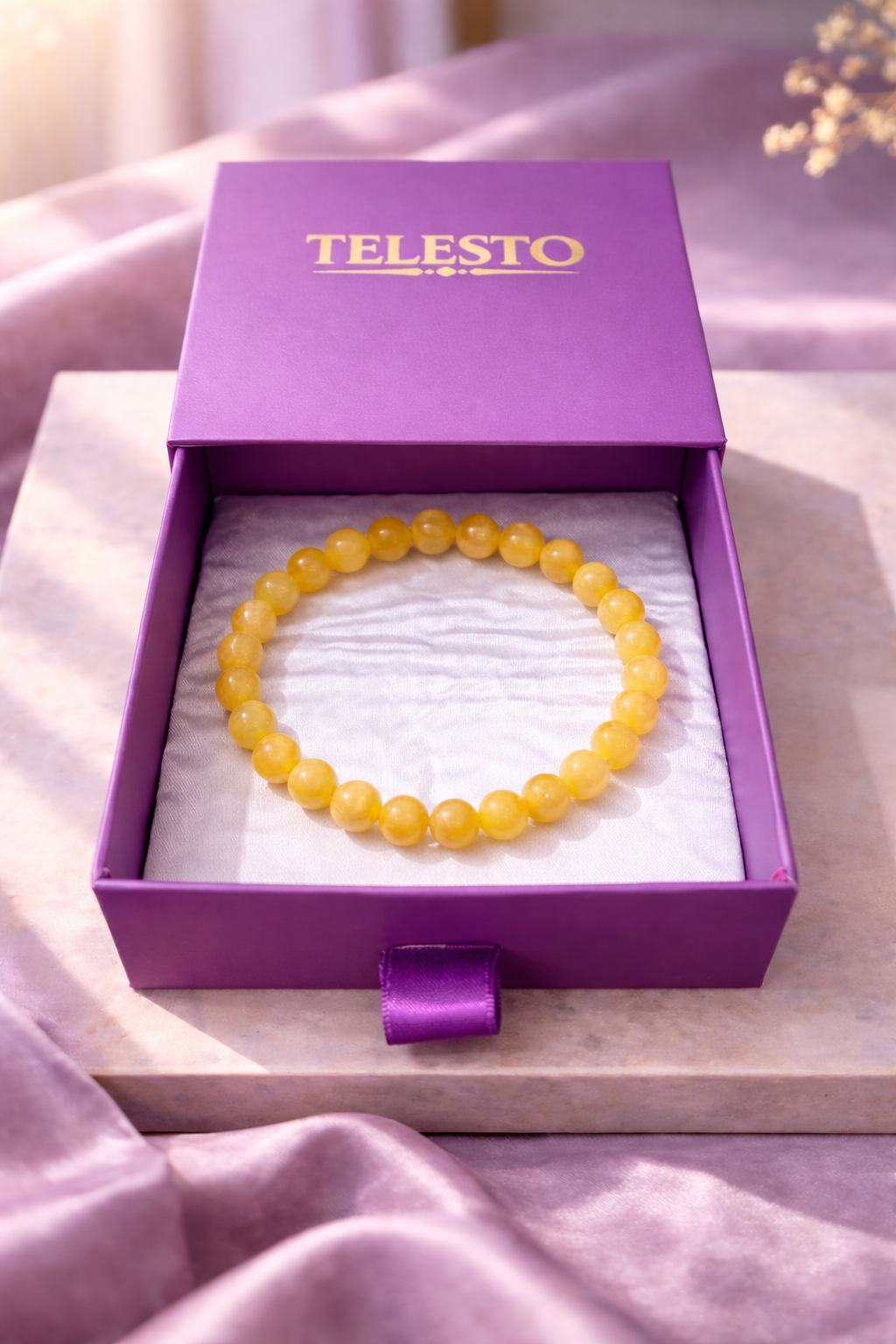Yellow Onyx Strength Bracelet | Certificate of Authenticity of Bracelet also included |