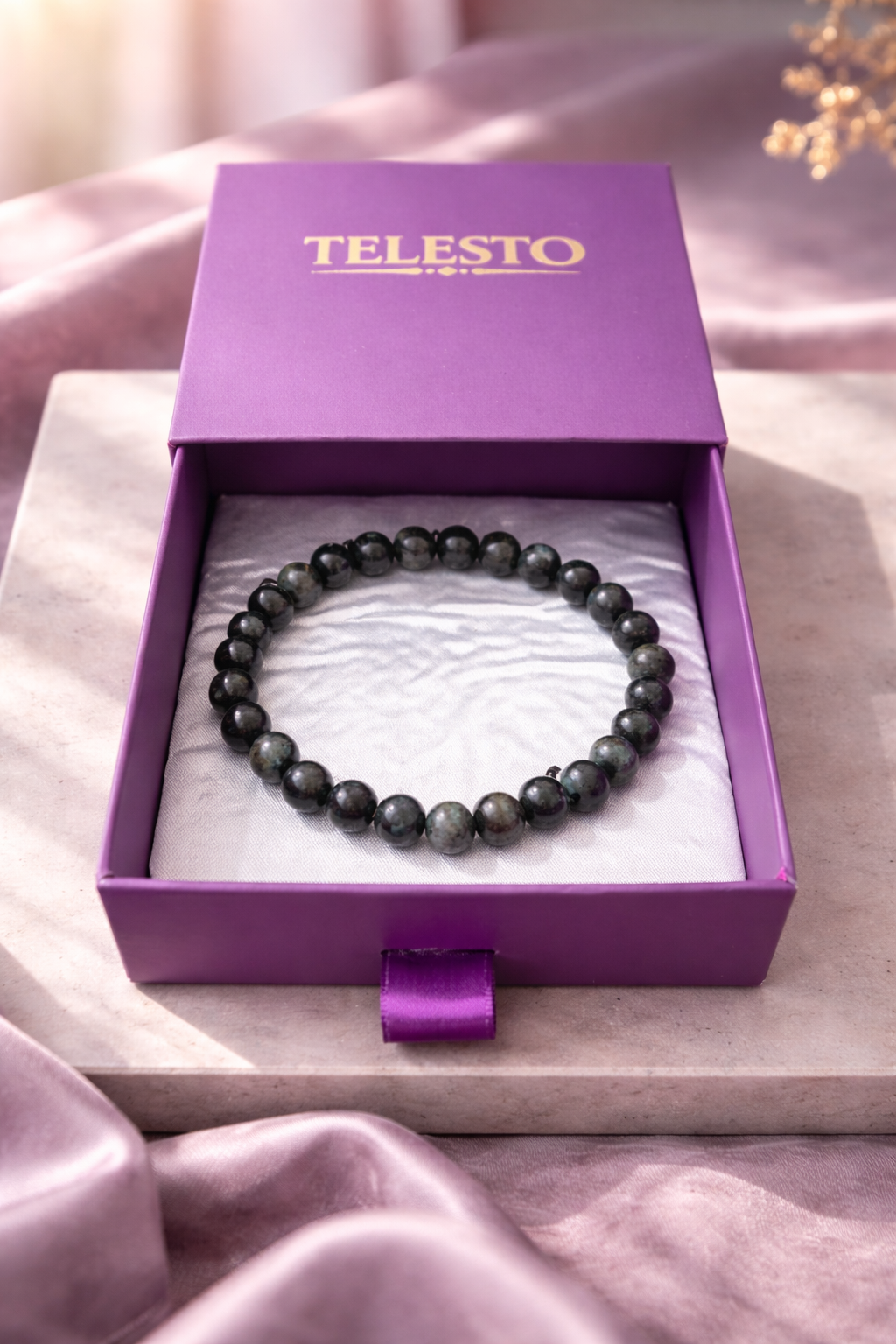 Larvikite Protection Bracelet | Certificate of Authenticity of Bracelet also included |