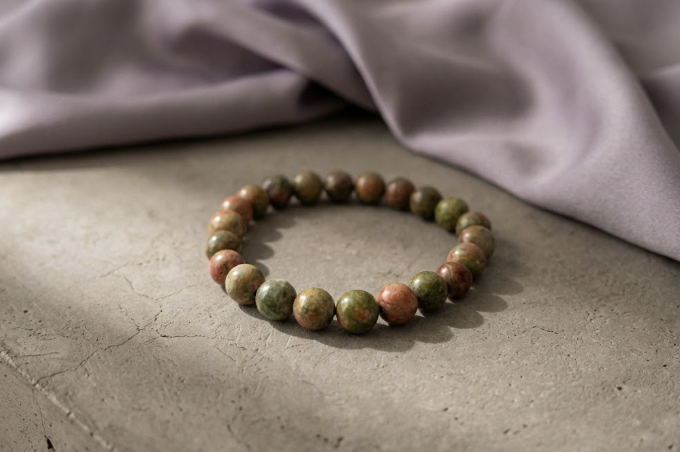 Unakite Healing Bracelet | Certificate of Authenticity of Bracelet also included |