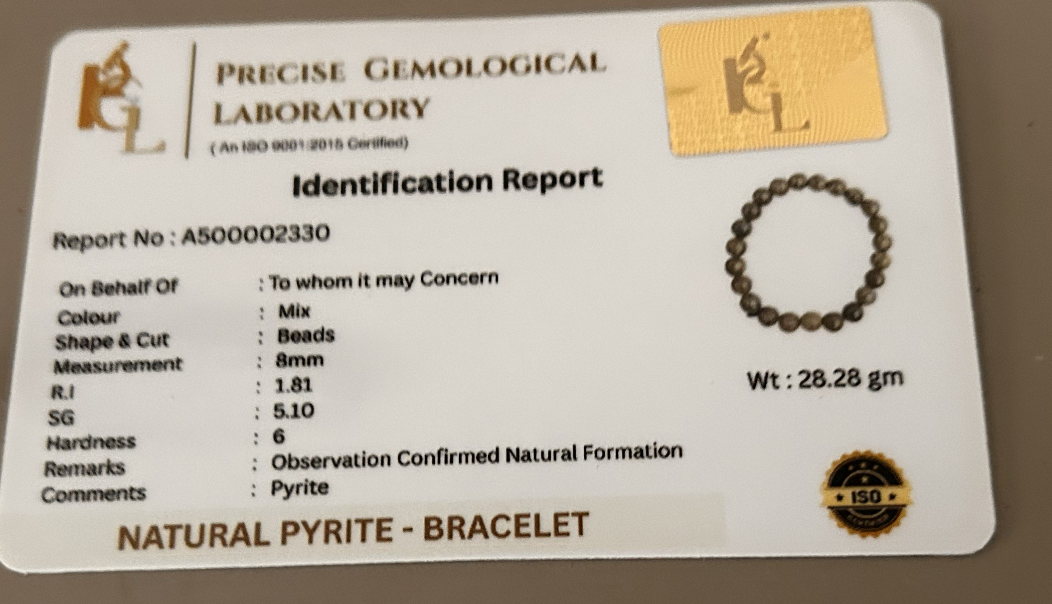 Pyrite Wealth Bracelet | Certificate of Authenticity of Bracelet also included |