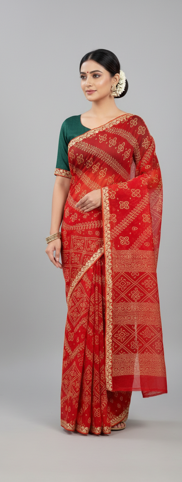 Traditional Red Saree