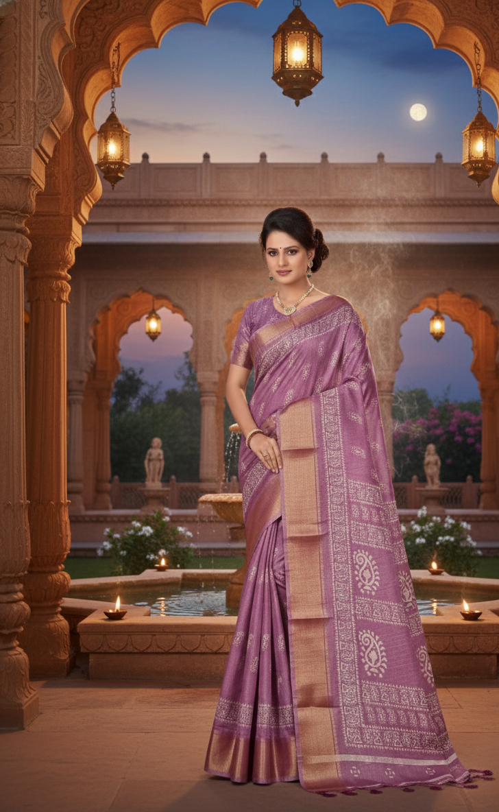 Royal Mauve Silk Saree