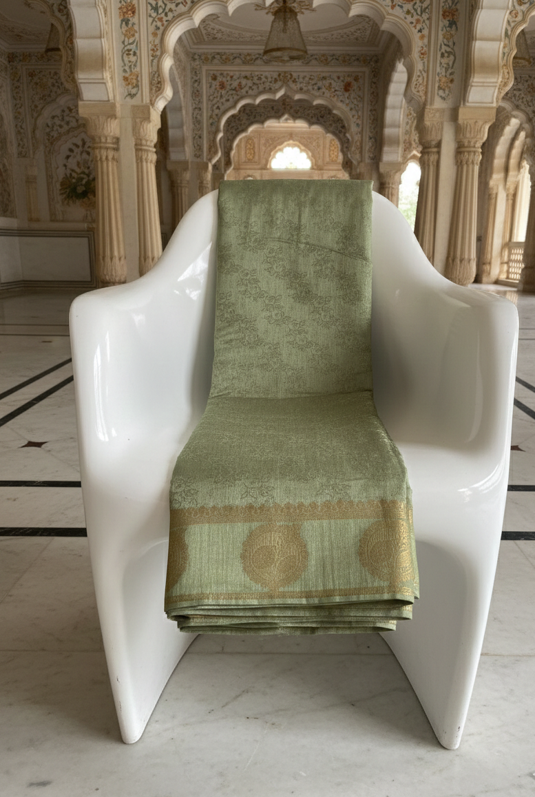 Elegant Green Banarasi Silk Saree