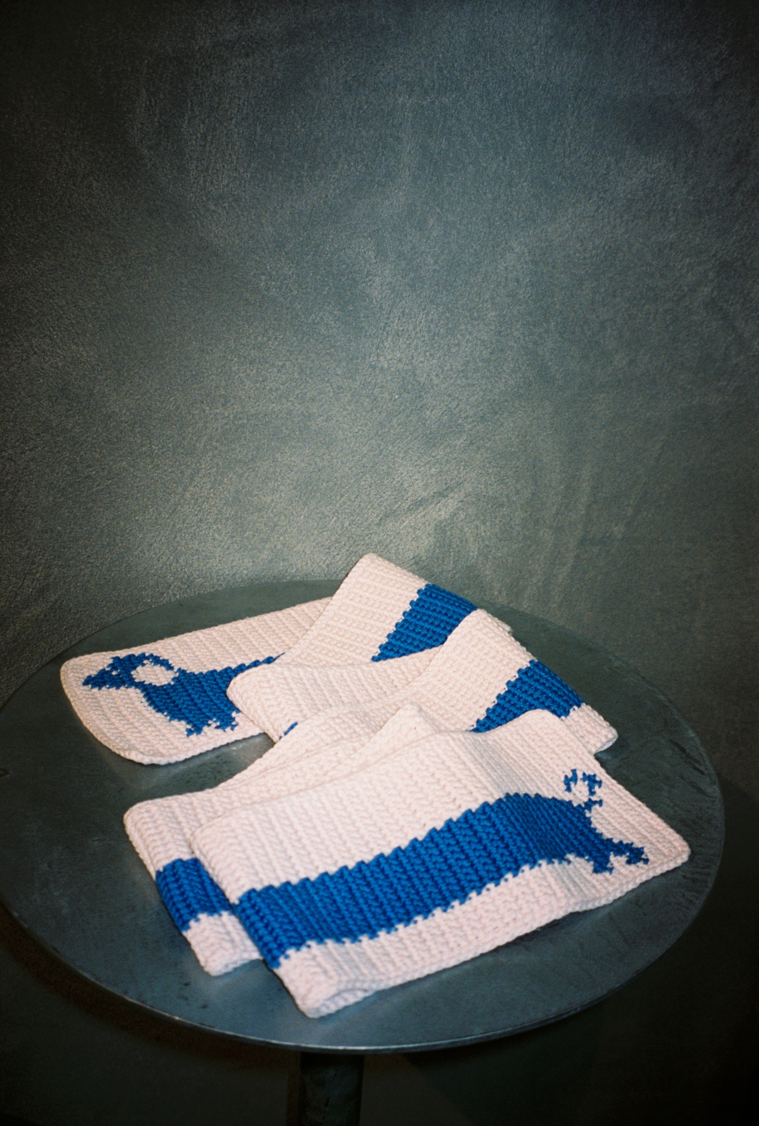 Šalikas su taksiuku (medvilnė) - rožinė & mėlyna