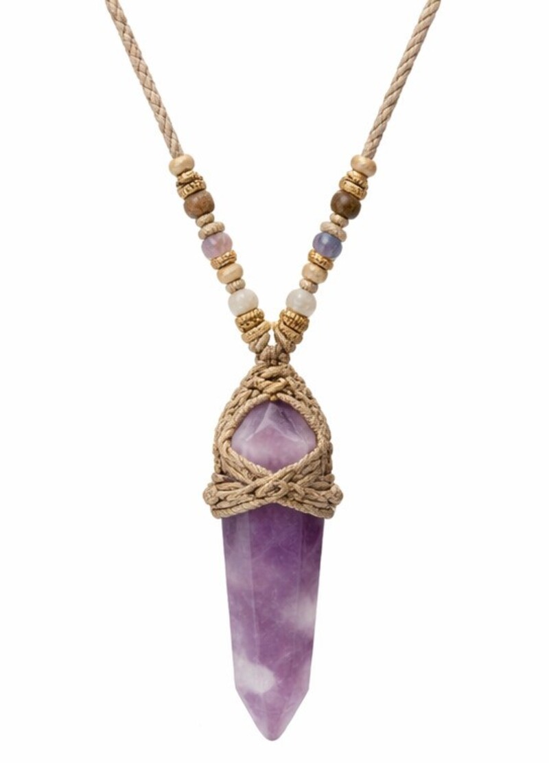 Collar de pendulo con amatista