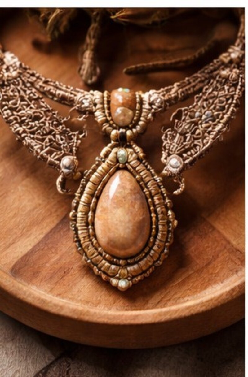 Collar artesanal con piedra natural ojo de tigre