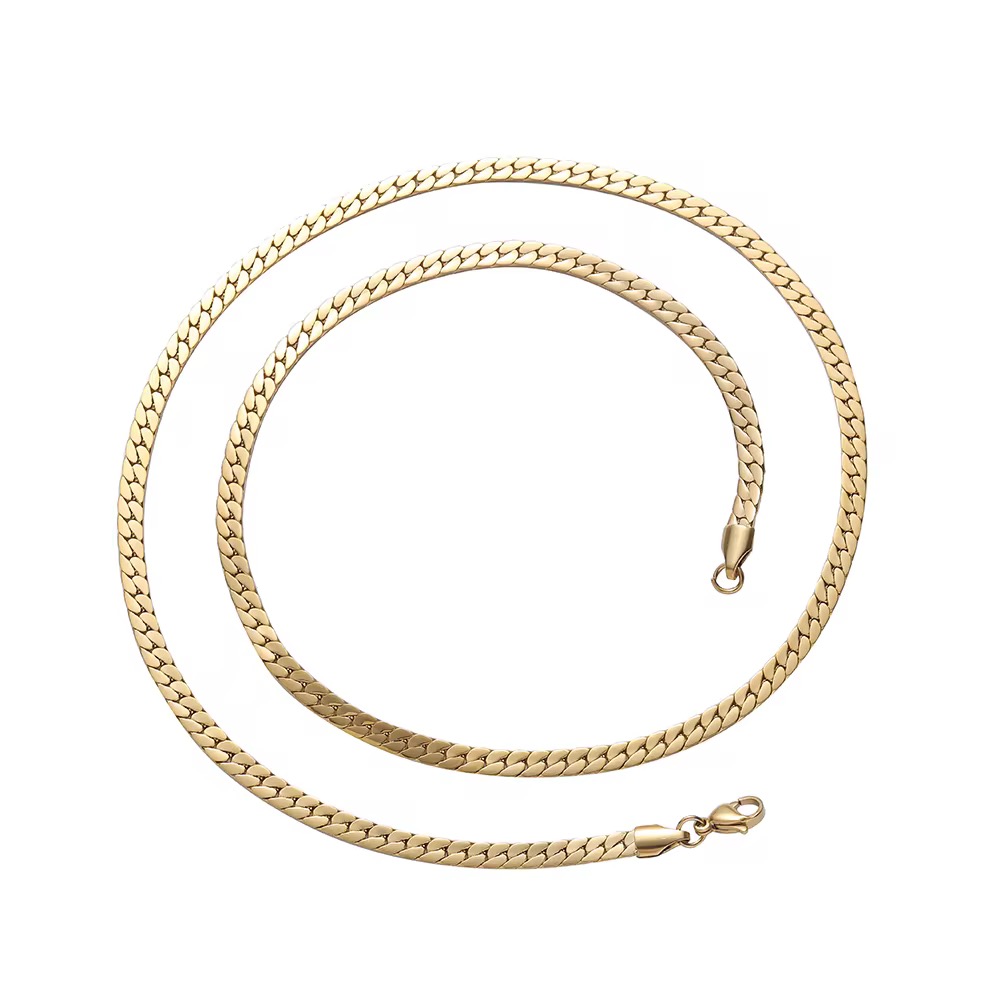 Cuban flat chain - gold