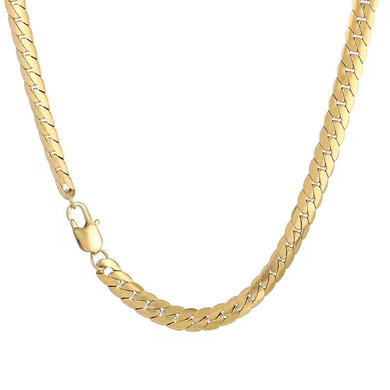 Cuban flat chain - gold