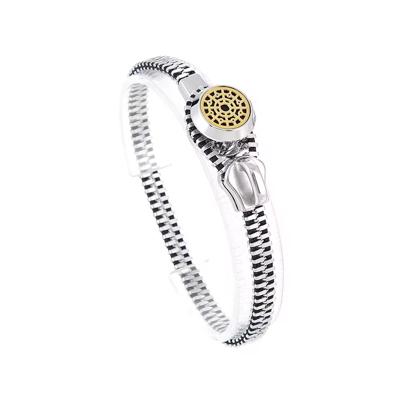 Steel zip bracelet