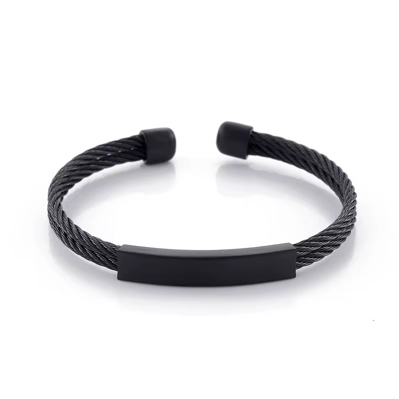 Rope steel bracelet - black