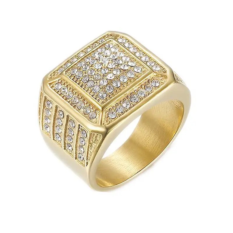 Ice square ring (gold)