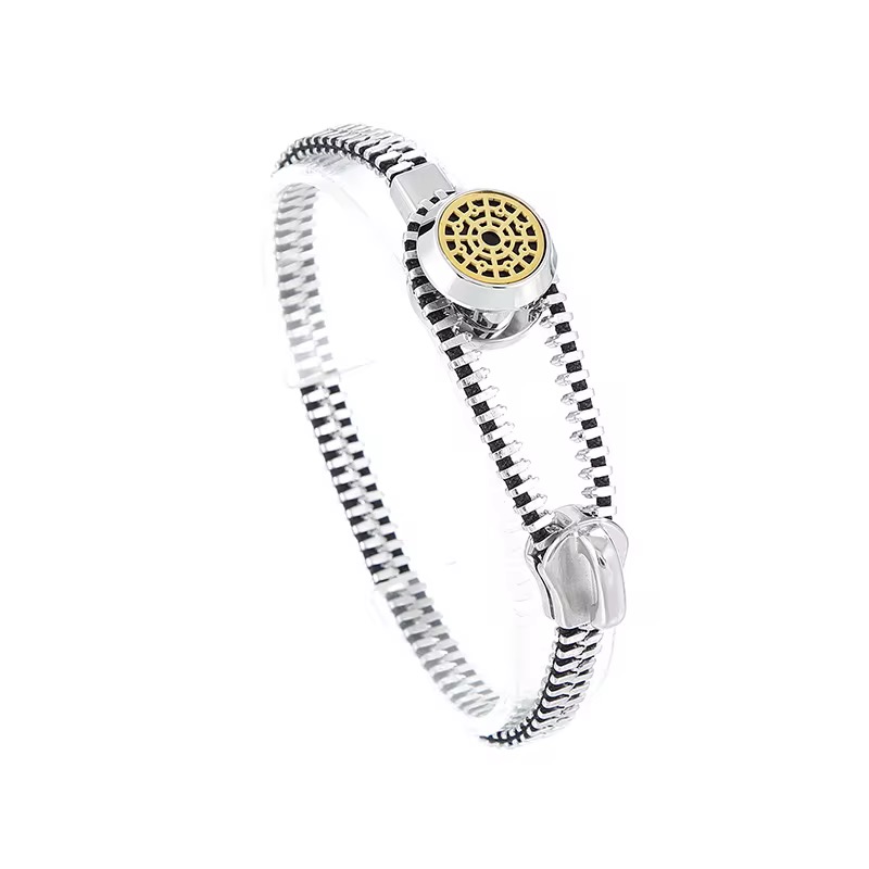Steel zip bracelet