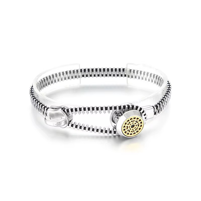 Steel zip bracelet