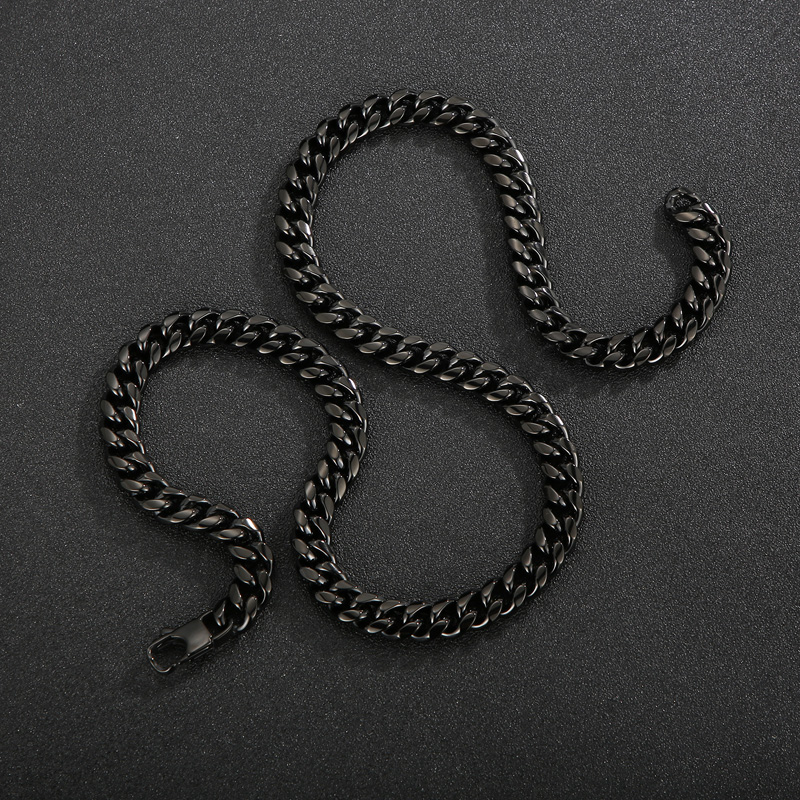 Cuban Round chain - black
