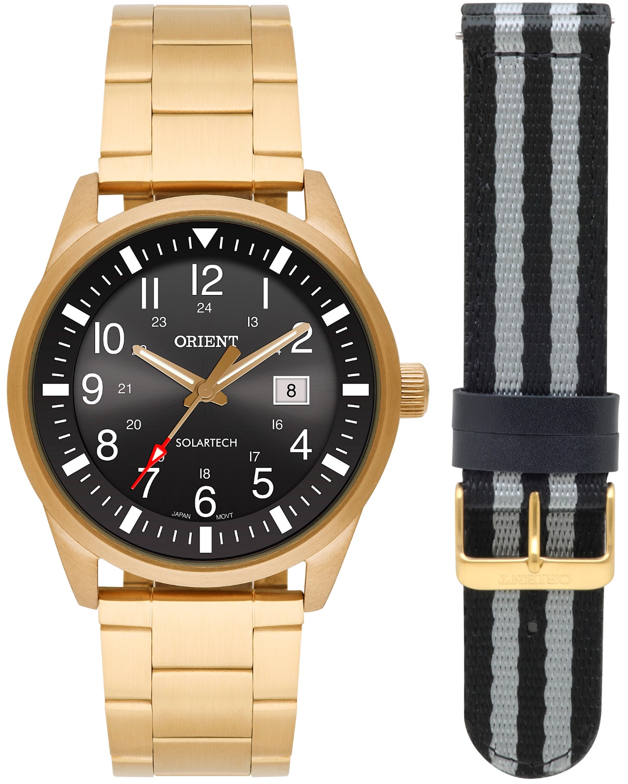 Relógio Orient Masculino Dourado Troca Pulseira