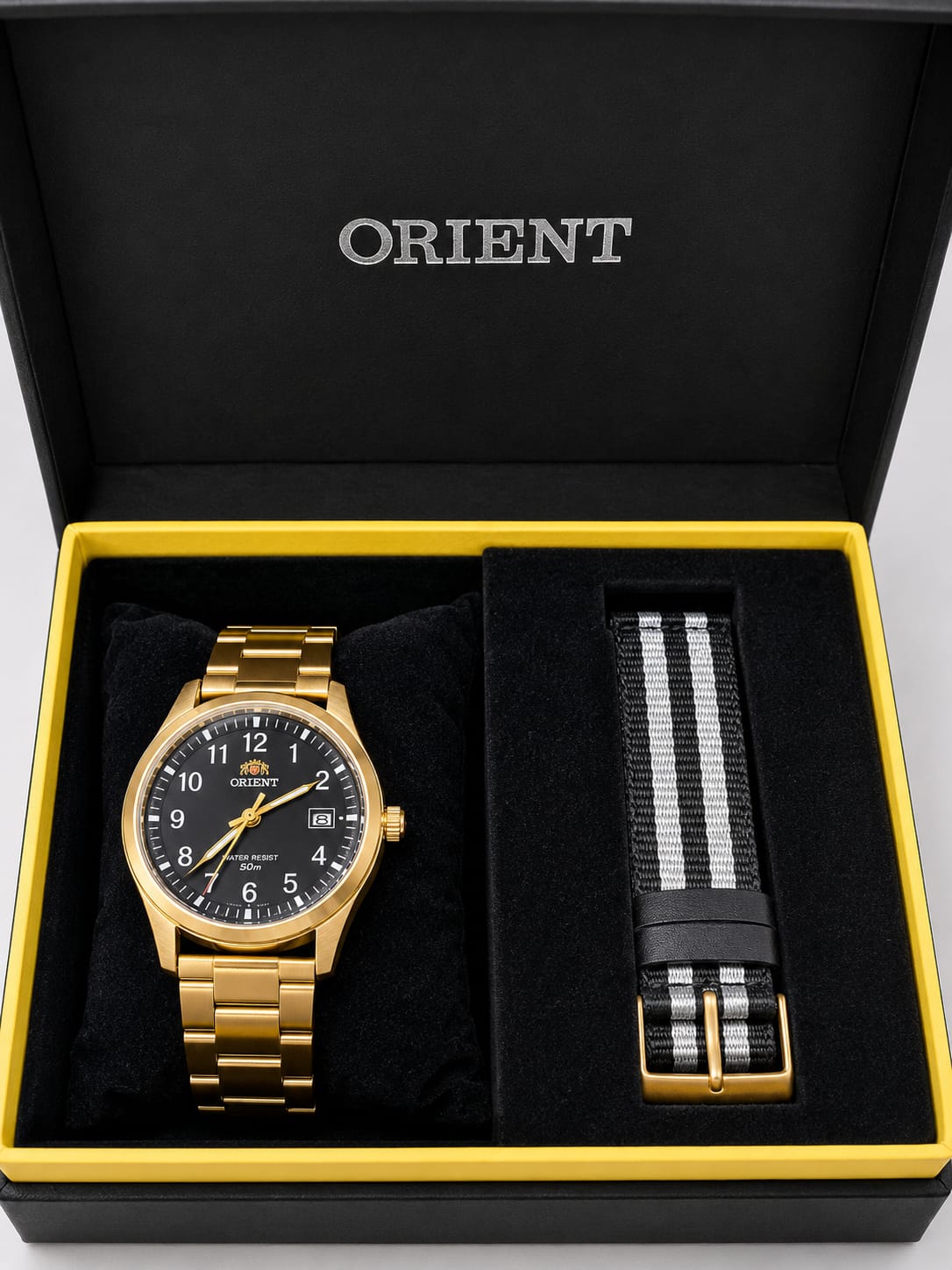 Relógio Orient Masculino Dourado Troca Pulseira